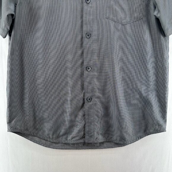 Tommy Bahama Shirt Mens M Coconut Point Micro Check IslandZone Button Up Gray - Picture 4 of 12